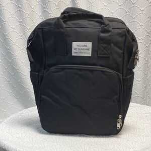 NWOT Black Backpack Baby Bag‎ Diaper portable crib combo lightweight easy clean